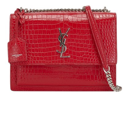 Medium Sunset Bag, &pound;1,100, Handbags, Red, Leather, Front view